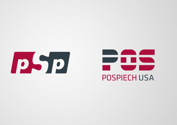 Logoentwicklung und -relaunch für die Pospiech GmbH und den Tochterfirmen pSp und Pospiech USA