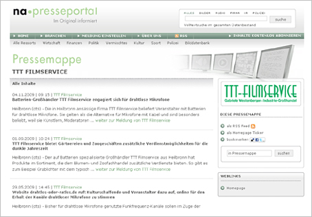 Pressemappe TTT-Filmservice